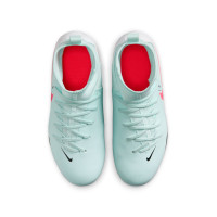 Nike Phantom Luna Club II Gras / Kunstgras Voetbalschoenen (MG) Kids Mintgroen Rood Zwart