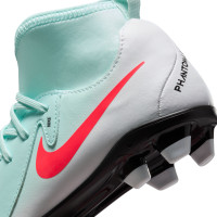 Nike Phantom Luna Club II Gras / Kunstgras Voetbalschoenen (MG) Kids Mintgroen Rood Zwart