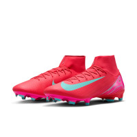 Nike Zoom Mercurial Superfly Academy 10 Gras / Kunstgras Voetbalschoenen (MG) Rood Turquoise Roze