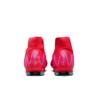 Nike Zoom Mercurial Superfly Academy 10 Gras / Kunstgras Voetbalschoenen (MG) Rood Turquoise Roze