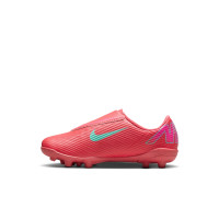 Nike Mercurial Vapor Club 16 Grass/Artificial Grass Football Shoes (MG) Toddlers Red Turquoise Pink