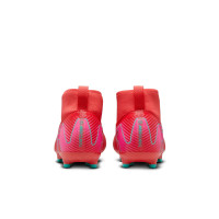 Nike Zoom Mercurial Superfly Academy 10 Gras / Kunstgras Voetbalschoenen (MG) Kids Rood Turquoise Roze