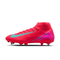 Nike Zoom Mercurial Superfly Academy 10 IJzeren-Nop Voetbalschoenen (SG) Anti-Clog Rood Turquoise Roze