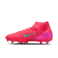 Nike Zoom Mercurial Superfly Academy 10 IJzeren-Nop Voetbalschoenen (SG) Anti-Clog Rood Turquoise Roze