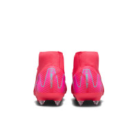 Nike Zoom Mercurial Superfly Academy 10 IJzeren-Nop Voetbalschoenen (SG) Anti-Clog Rood Turquoise Roze