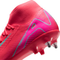 Nike Zoom Mercurial Superfly Academy 10 IJzeren-Nop Voetbalschoenen (SG) Anti-Clog Rood Turquoise Roze