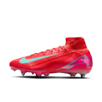 Nike Zoom Mercurial Superfly Elite 10 IJzeren-Nop Voetbalschoenen (SG) Rood Turquoise Roze
