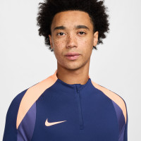 Nike Strike Trainingstrui 1/4-Zip Donkerblauw Oranje