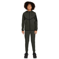 Nike Tech Fleece Trainingspak Sportswear Kids Donkergroen Zwart