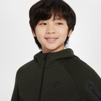Nike Tech Fleece Trainingspak Sportswear Kids Donkergroen Zwart