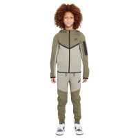 Nike Tech Fleece Trainingspak Sportswear Kids Olijfgroen Grijs Zwart