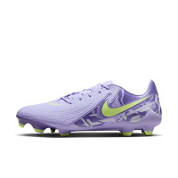 Nike Phantom GX Academy II Grass/Artificial Grass Football Shoes (MG) Light Purple Light Yellow