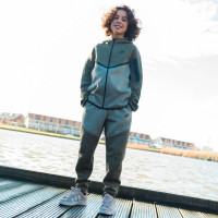 Nike Tech Fleece Trainingspak Sportswear Kids Olijfgroen Grijs Zwart