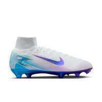 Nike Zoom Mercurial Superfly 10 Elite Gras Voetbalschoenen (FG) Wit Blauw Paars