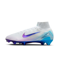 Nike Zoom Mercurial Superfly 10 Elite Gras Voetbalschoenen (FG) Wit Blauw Paars