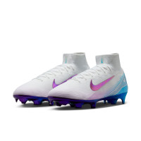 Nike Zoom Mercurial Superfly 10 Elite Gras Voetbalschoenen (FG) Wit Blauw Paars