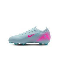 Nike Zoom Mercurial Vapor Pro 16 Gras Voetbalschoenen (FG) Kids Lichtblauw Felroze