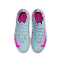 Nike Zoom Mercurial Vapor Pro 16 Gras Voetbalschoenen (FG) Kids Lichtblauw Felroze