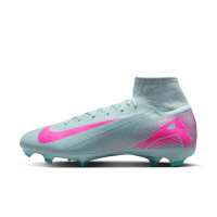 Nike Zoom Mercurial Superfly Pro 10 Gras Voetbalschoenen (FG) Lichtblauw Felroze