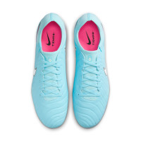 Nike Tiempo Legend Pro 10 Gras Voetbalschoenen (FG) Lichtblauw Wit Felroze