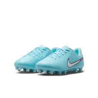 Nike Tiempo Legend Academy 10 Gras / Kunstgras Voetbalschoenen (MG) Kids Lichtblauw Wit Felroze