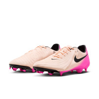 Nike Phantom GX Academy II Gras / Kunstgras Voetbalschoenen (MG) Zalmroze Felroze Zwart