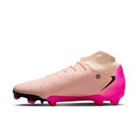 Nike Phantom Luna Academy II Gras / Kunstgras Voetbalschoenen (MG) Zalmroze Felroze Zwart