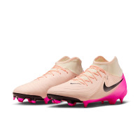Nike Phantom Luna Academy II Gras / Kunstgras Voetbalschoenen (MG) Zalmroze Felroze Zwart
