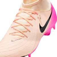 Nike Phantom Luna Academy II Gras / Kunstgras Voetbalschoenen (MG) Zalmroze Felroze Zwart