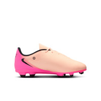 Nike Phantom GX Club II Gras / Kunstgras Voetbalschoenen (MG) Kids Zalmroze Felroze Zwart