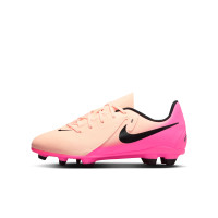 Nike Phantom GX Club II Gras / Kunstgras Voetbalschoenen (MG) Kids Zalmroze Felroze Zwart