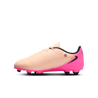 Nike Phantom GX Club II Gras / Kunstgras Voetbalschoenen (MG) Kids Zalmroze Felroze Zwart