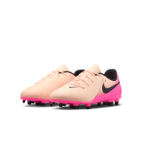 Nike Phantom GX Club II Gras / Kunstgras Voetbalschoenen (MG) Kids Zalmroze Felroze Zwart