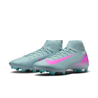 Nike Zoom Mercurial Superfly Academy 10 Gras / Kunstgras Voetbalschoenen (MG) Lichtblauw Felroze