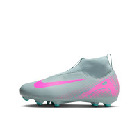 Nike Zoom Mercurial Superfly Academy 10 Grass/Artificial Grass Football Boots (MG) Kids Light Blue Hot Pink