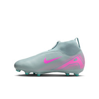 Nike Zoom Mercurial Superfly Academy 10 Grass/Artificial Grass Football Boots (MG) Kids Light Blue Hot Pink