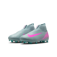 Nike Zoom Mercurial Superfly Academy 10 Grass/Artificial Grass Football Boots (MG) Kids Light Blue Hot Pink