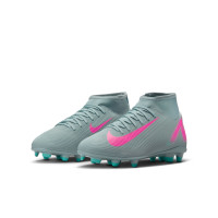 Nike Mercurial Superfly Club 10 Gras / Kunstgras Voetbalschoenen (MG) Kids Lichtblauw Felroze