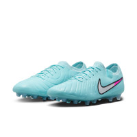 Nike Tiempo Legend Elite 10 Kunstgras Voetbalschoenen (AG) Lichtblauw Wit Felroze