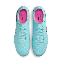 Nike Tiempo Legend Elite 10 Kunstgras Voetbalschoenen (AG) Lichtblauw Wit Felroze