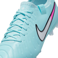 Nike Tiempo Legend Elite 10 Kunstgras Voetbalschoenen (AG) Lichtblauw Wit Felroze
