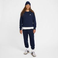 Nike Sportswear Club Fleece Crew Sweater Dark Blue White