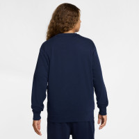 Nike Sportswear Club Fleece Crew Sweater Dark Blue White