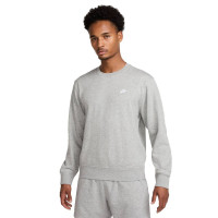 Nike Sportswear Club Fleece Crew Sweater Lichtgrijs Wit
