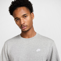 Nike Sportswear Club Fleece Crew Sweater Lichtgrijs Wit