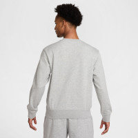 Nike Sportswear Club Fleece Crew Sweater Lichtgrijs Wit