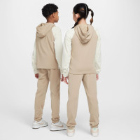 Nike Sportswear Trainingspak Poly Full-Zip Hooded Kids Beige Gebroken Wit