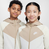 Nike Sportswear Trainingspak Poly Full-Zip Hooded Kids Beige Gebroken Wit