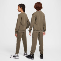 Nike Sportswear Big Logo Crew Kids Tracksuit Olive Green White