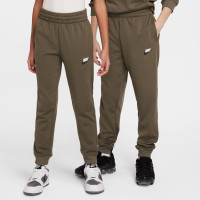 Nike Sportswear Big Logo Crew Kids Tracksuit Olive Green White